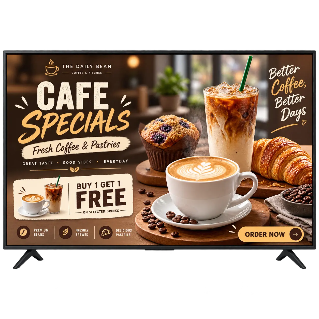 Cafes digital signage example