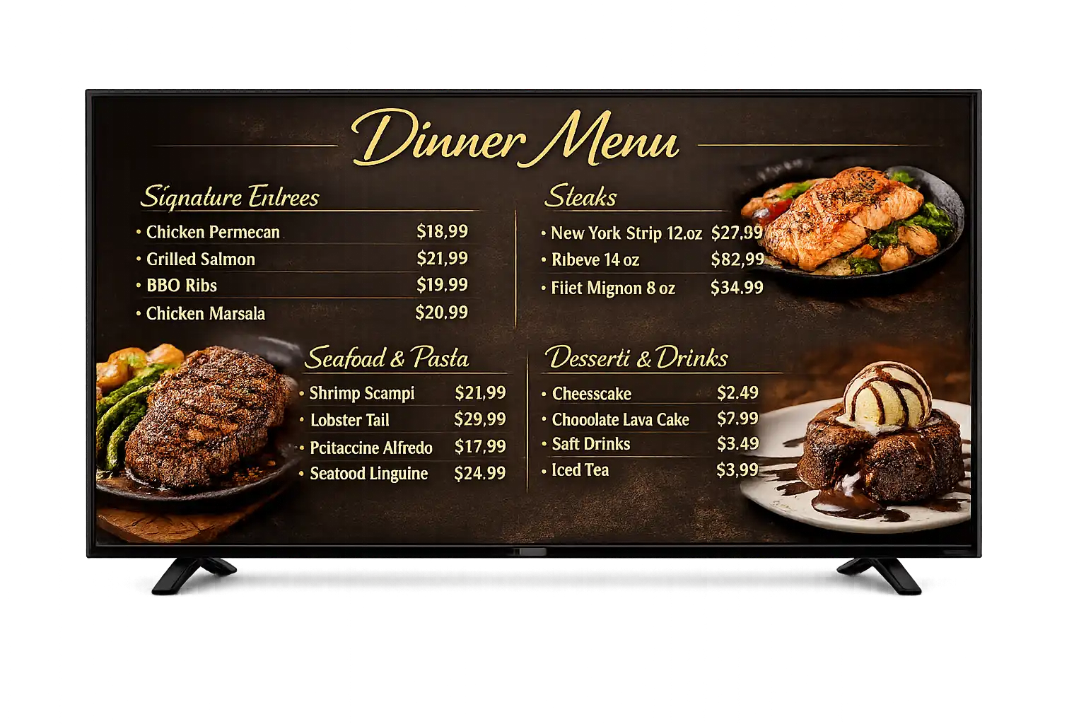 Save time with day-parted menus — Dinner
