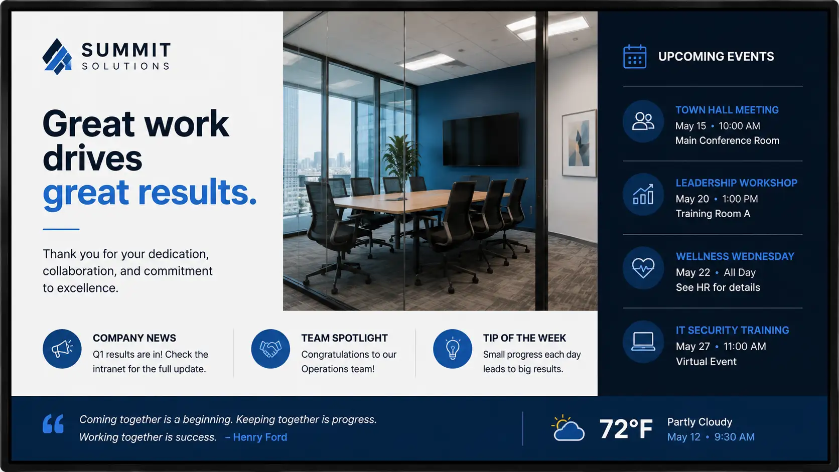 Offices digital signage example