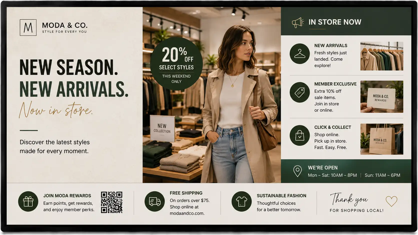 Retail digital signage example